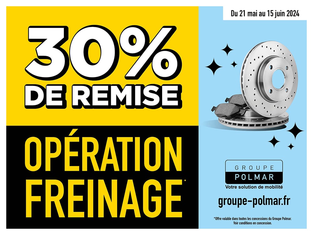 Opérations freinage Groupe Polmar - 30% de remise
