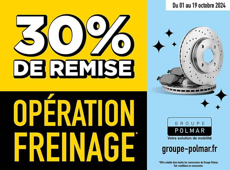 Opérations freinage Groupe Polmar - 30% de remise - Octobre 2024